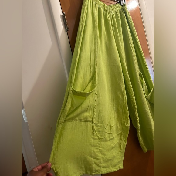 Oh My Gauze! Pants & Jumpsuits Oh My Gauzelime Green Pants Set Xl
